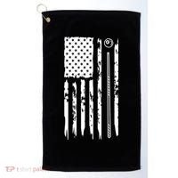 Billiards Pool Player Snooker Game US Flag Billiards Dad Gift For Father’s Day Golf Towel thumb 0