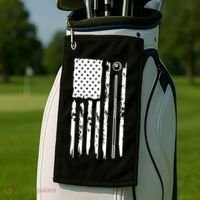 Billiards Pool Player Snooker Game US Flag Billiards Dad Gift For Father’s Day Golf Towel thumb 2