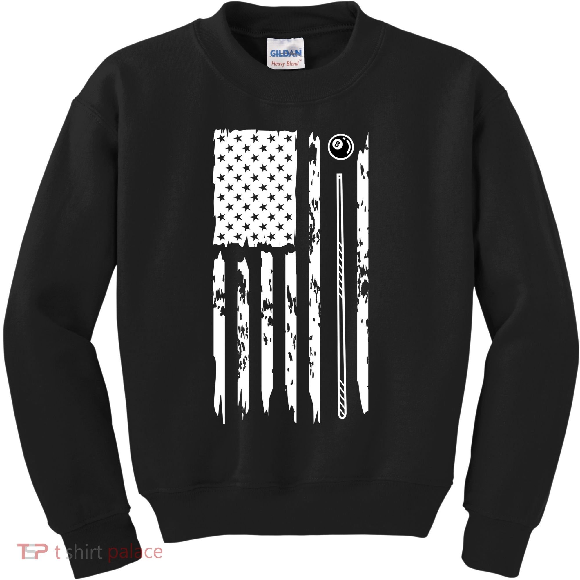 Billiards Pool Player Snooker Game US Flag Billiards Dad Gift For Father’s Day Kids Sweatshirt