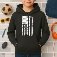 Billiards Pool Player Snooker Game US Flag Billiards Dad Gift For Father’s Day Kids Hoodie thumb 2