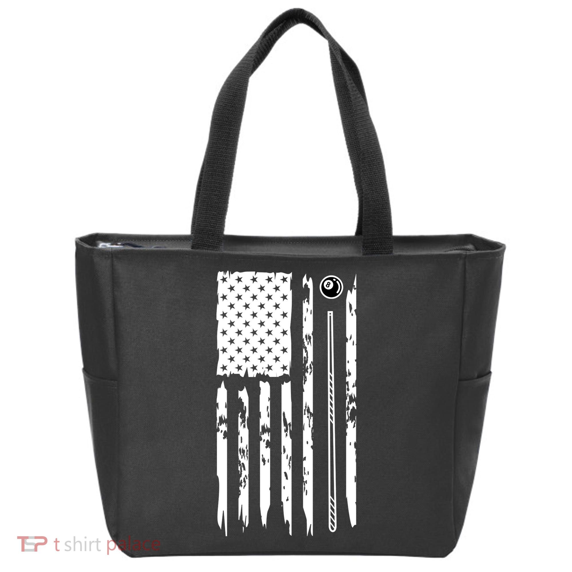 Billiards Pool Player Snooker Game US Flag Billiards Dad Gift For Father’s Day Tote Bag