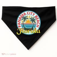 Beach Please Panama City Beach Florida Beach Spring Break Gift USA-Made Doggie Bandana thumb 0
