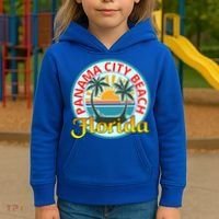 Beach Please Panama City Beach Florida Beach Spring Break Gift Kids Hoodie thumb 3
