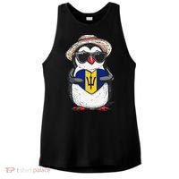 Bajan Pride Penguin Trident Heart Barbados Bajan Roots Ladies PosiCharge Tri-Blend Wicking Tank thumb 0
