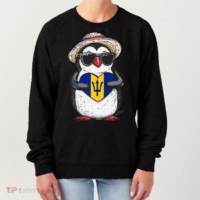 Bajan Pride Penguin Trident Heart Barbados Bajan Roots Women's Sweatshirt