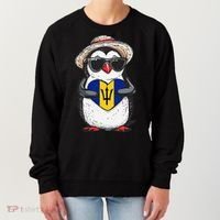Bajan Pride Penguin Trident Heart Barbados Bajan Roots Women's Sweatshirt thumb 0