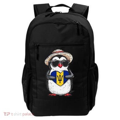 Bajan Pride Penguin Trident Heart Barbados Bajan Roots Backpack