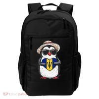 Bajan Pride Penguin Trident Heart Barbados Bajan Roots Backpack thumb 0