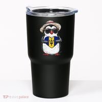 Bajan Pride Penguin Trident Heart Barbados Bajan Roots Tumbler thumb 0