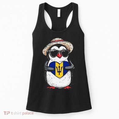 Bajan Pride Penguin Trident Heart Barbados Bajan Roots Women's Tank Top