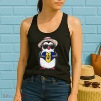 Bajan Pride Penguin Trident Heart Barbados Bajan Roots Women's Tank Top thumb 2