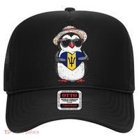 Bajan Pride Penguin Trident Heart Barbados Bajan Roots Hat thumb 0