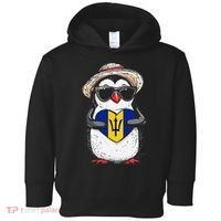 Bajan Pride Penguin Trident Heart Barbados Bajan Roots Toddler Hoodie thumb 0