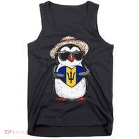 Bajan Pride Penguin Trident Heart Barbados Bajan Roots Tank Top thumb 0