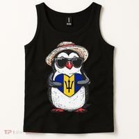Bajan Pride Penguin Trident Heart Barbados Bajan Roots Tank Top thumb 2