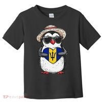 Bajan Pride Penguin Trident Heart Barbados Bajan Roots Toddler T-Shirt thumb 0