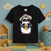 Bajan Pride Penguin Trident Heart Barbados Bajan Roots Toddler T-Shirt thumb 3