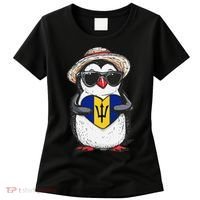 Bajan Pride Penguin Trident Heart Barbados Bajan Roots Women's T-Shirt thumb 0