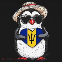 Bajan Pride Penguin Trident Heart Barbados Bajan Roots Kids Hoodie thumb 5