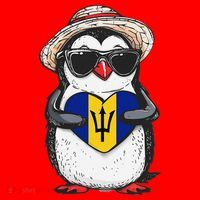 Bajan Pride Penguin Trident Heart Barbados Bajan Roots Santa Hat thumb 1