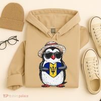 Bajan Pride Penguin Trident Heart Barbados Bajan Roots Hoodie thumb 4
