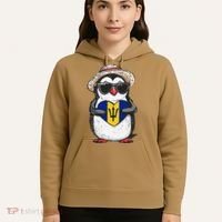 Bajan Pride Penguin Trident Heart Barbados Bajan Roots Hoodie thumb 5