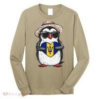 Bajan Pride Penguin Trident Heart Barbados Bajan Roots Long Sleeve Shirt thumb 0