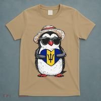 Bajan Pride Penguin Trident Heart Barbados Bajan Roots T-Shirt thumb 5