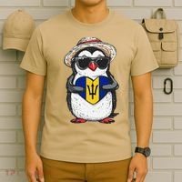 Bajan Pride Penguin Trident Heart Barbados Bajan Roots T-Shirt thumb 6