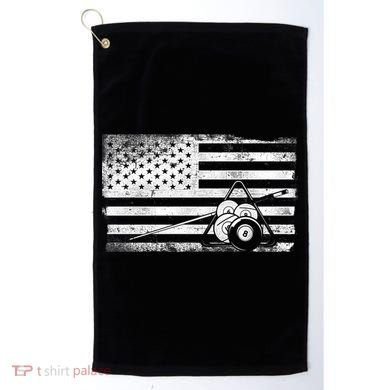 Billiards Pool Player Ball American Flag Vintage Cool Gift Golf Towel