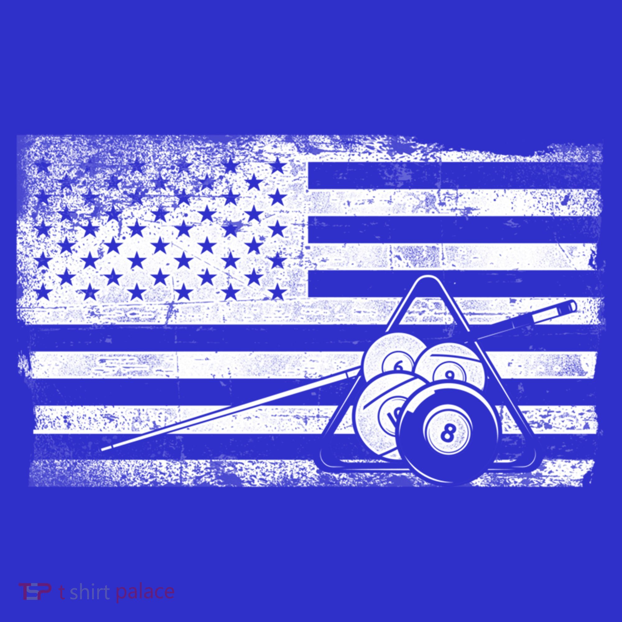 Billiards Pool Player Ball American Flag Vintage Cool Gift T-Shirt