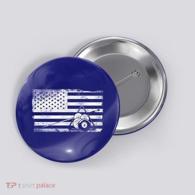 Billiards Pool Player Ball American Flag Vintage Cool Gift Button