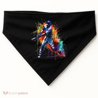 Baseball Player Paint Splash USA-Made Doggie Bandana