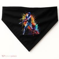 Baseball Player Paint Splash USA-Made Doggie Bandana thumb 0