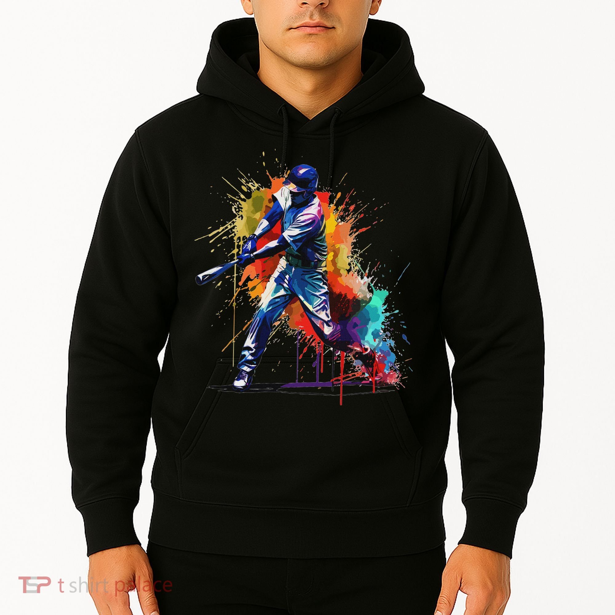 Baseball Player Paint Splash Hoodie