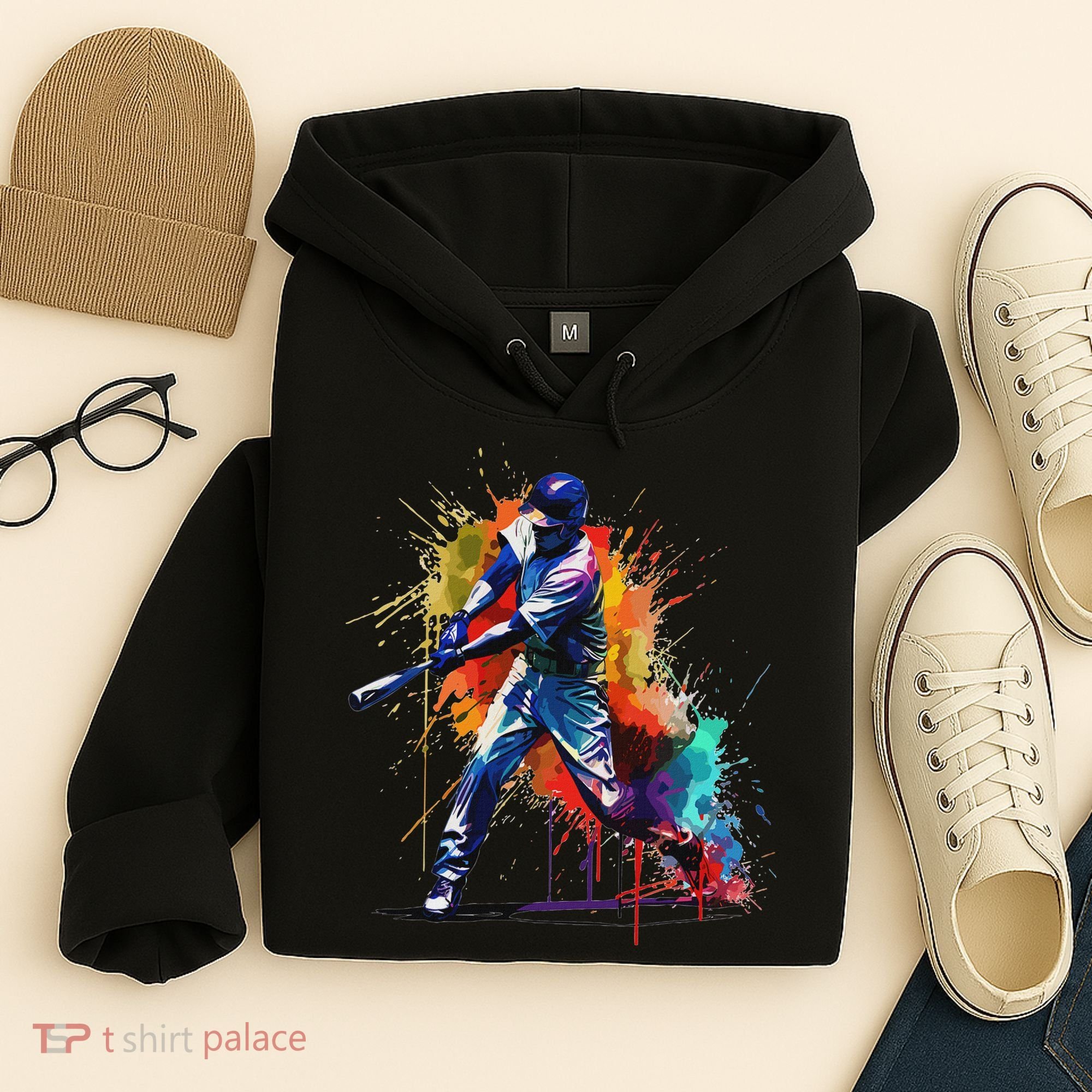 Baseball Player Paint Splash Hoodie