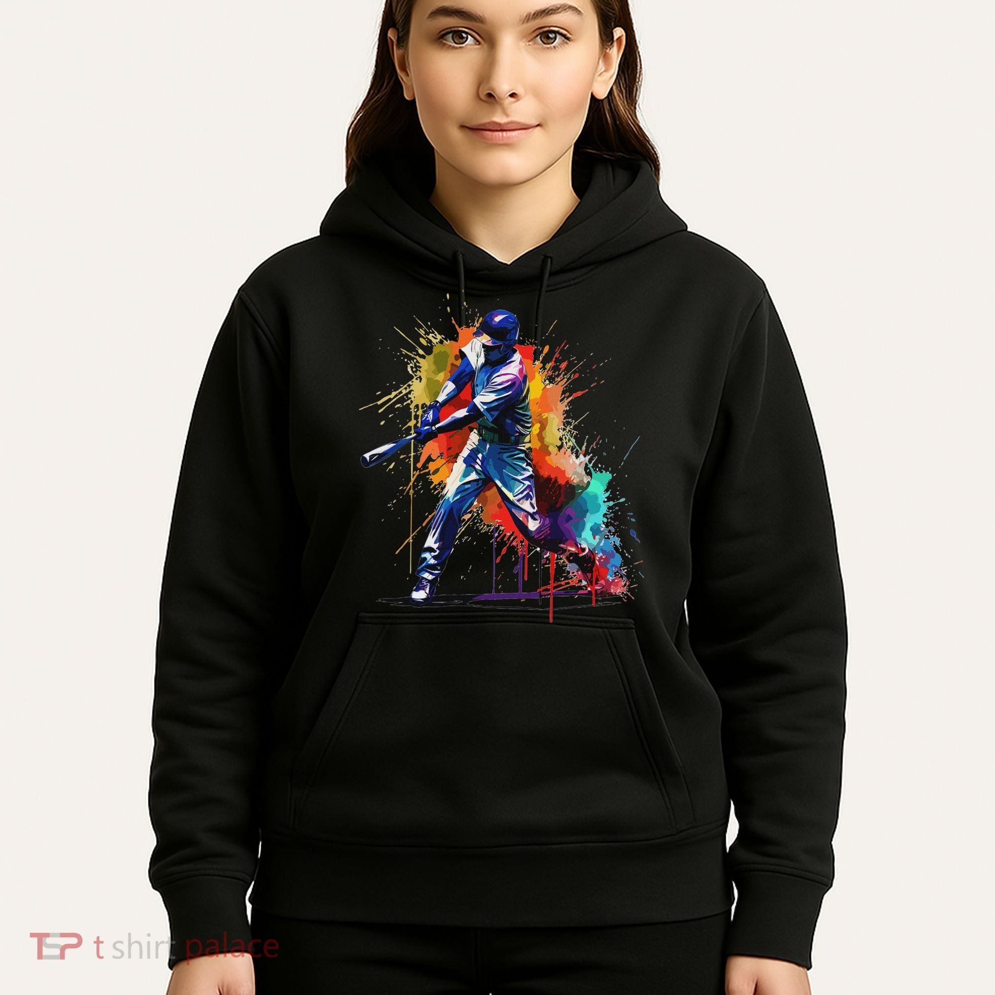 Baseball Player Paint Splash Hoodie
