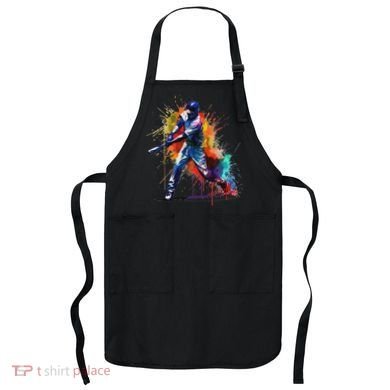 Baseball Player Paint Splash Apron