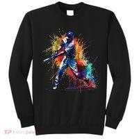 Baseball Player Paint Splash Sweatshirt thumb 0