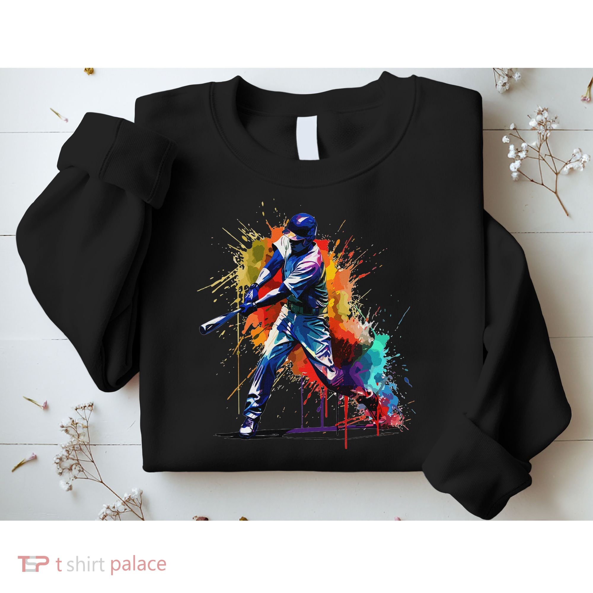 Baseball Player Paint Splash Sweatshirt