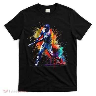 Baseball Player Paint Splash T-Shirt