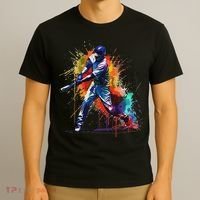 Baseball Player Paint Splash T-Shirt thumb 3