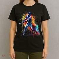 Baseball Player Paint Splash T-Shirt thumb 4