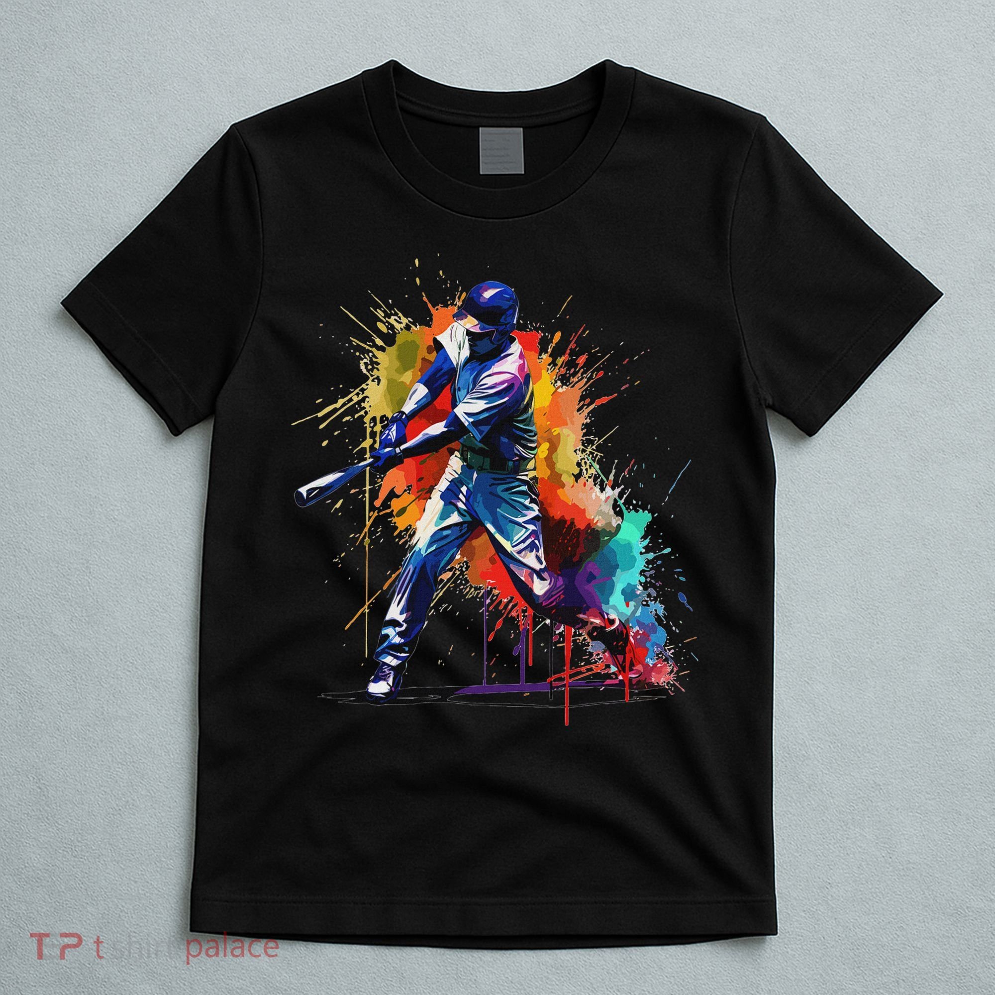 Baseball Player Paint Splash T-Shirt