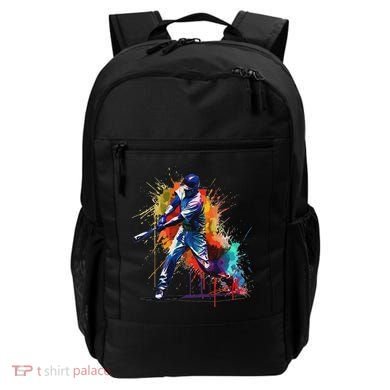Baseball Player Paint Splash Backpack