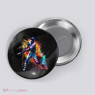 Baseball Player Paint Splash Button