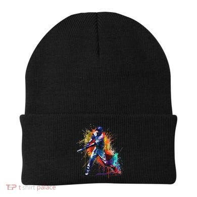 Baseball Player Paint Splash Beanie