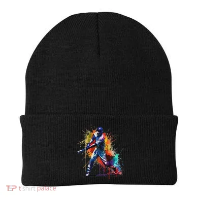 Baseball Player Paint Splash Beanie