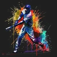 Baseball Player Paint Splash Beanie thumb 2