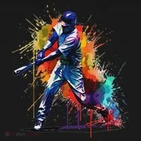 Baseball Player Paint Splash Coaster thumb 2